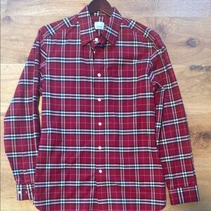 Burberry Red Plaid Men's Button Down Size M